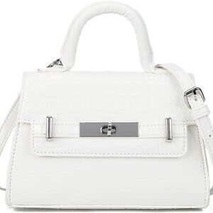 Women’s Faux Leather Mini Crossbody Purse with Top Handle Small Tote Bag